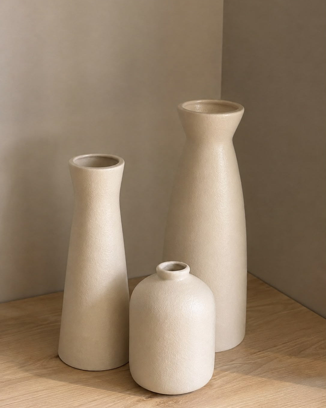 Set de 3 jarrones de cerámica blanco