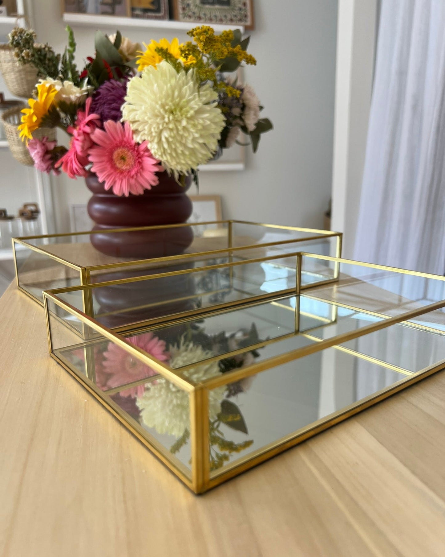 Bandeja Espejada Dorada