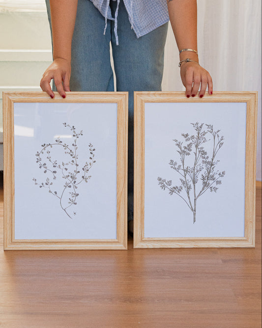 Set de 2 cuadros ramitas
