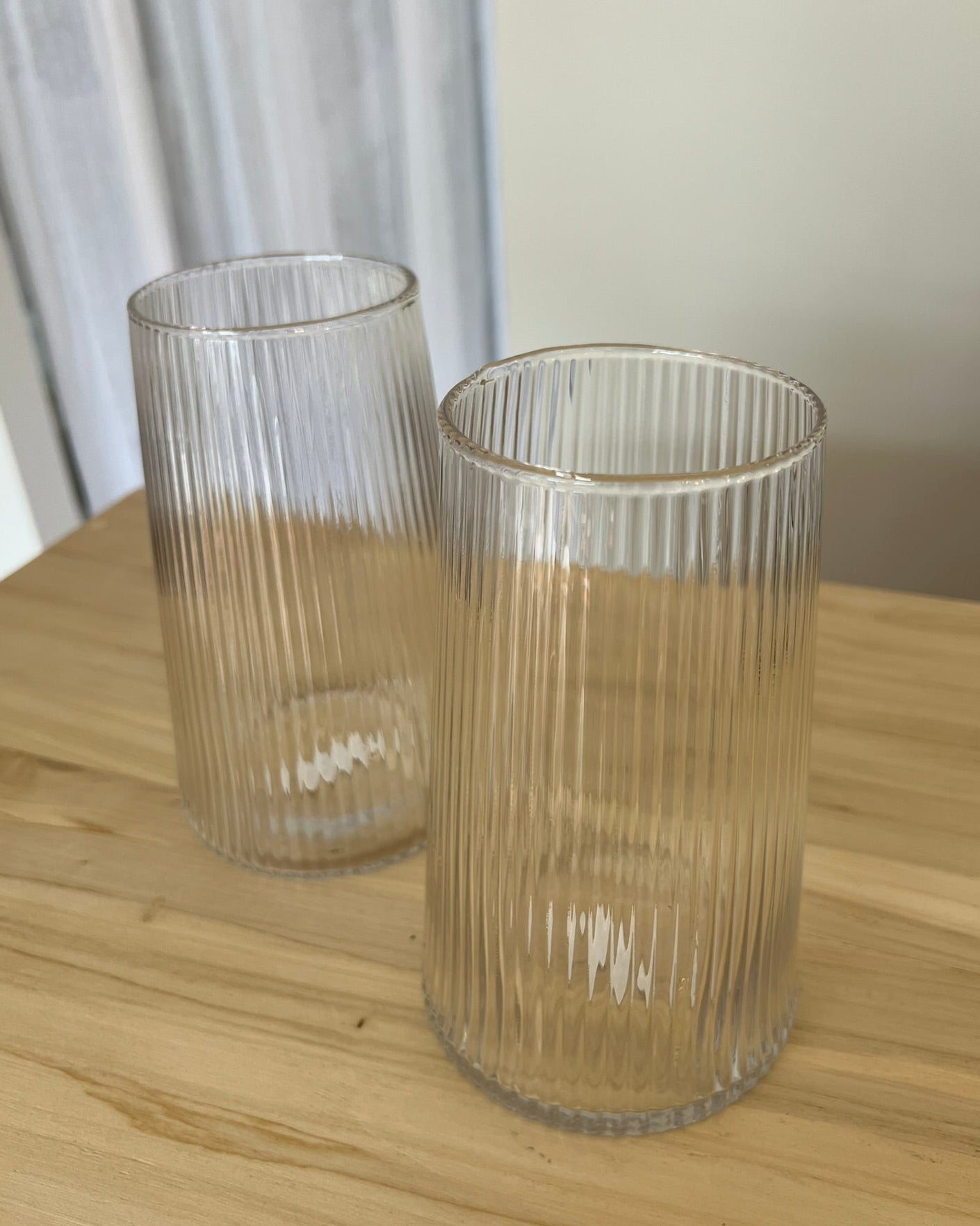 Florero vidrio labrado