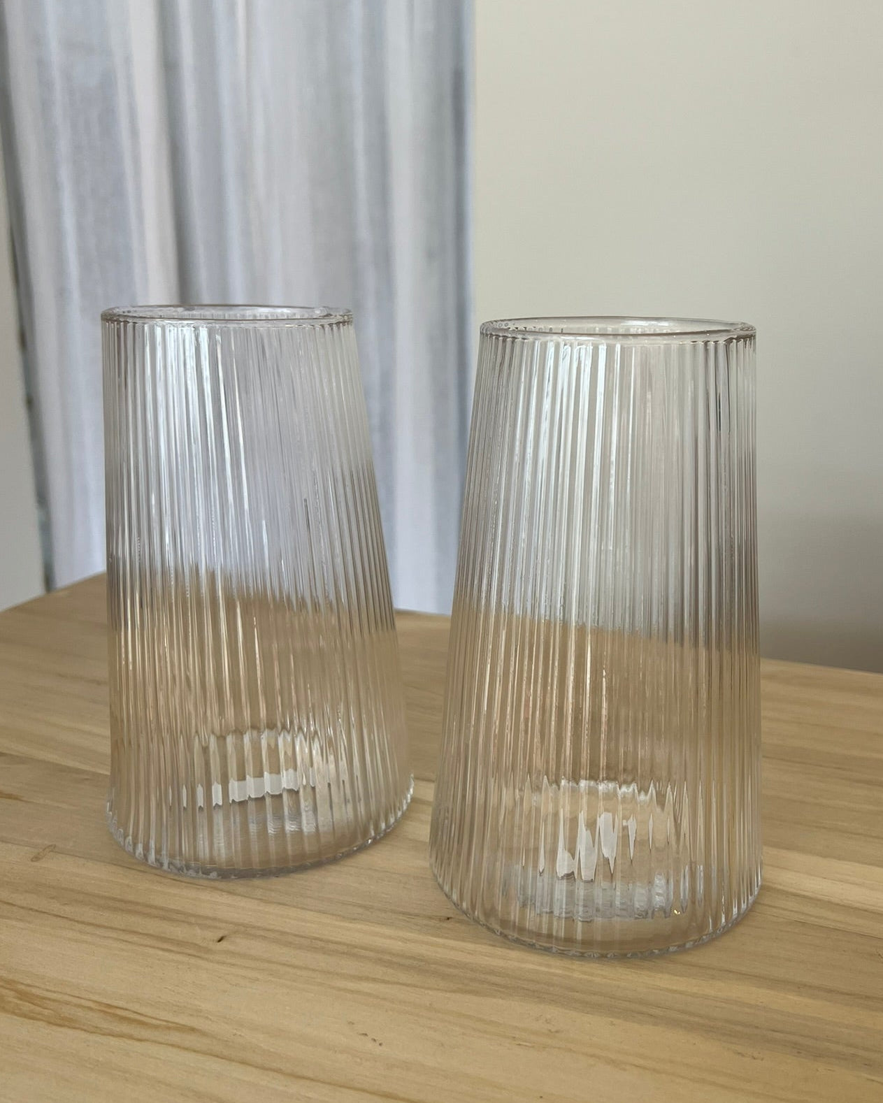 Florero vidrio labrado