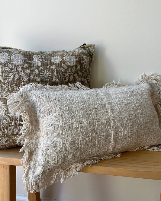 Funda de almohadón texturado crudo