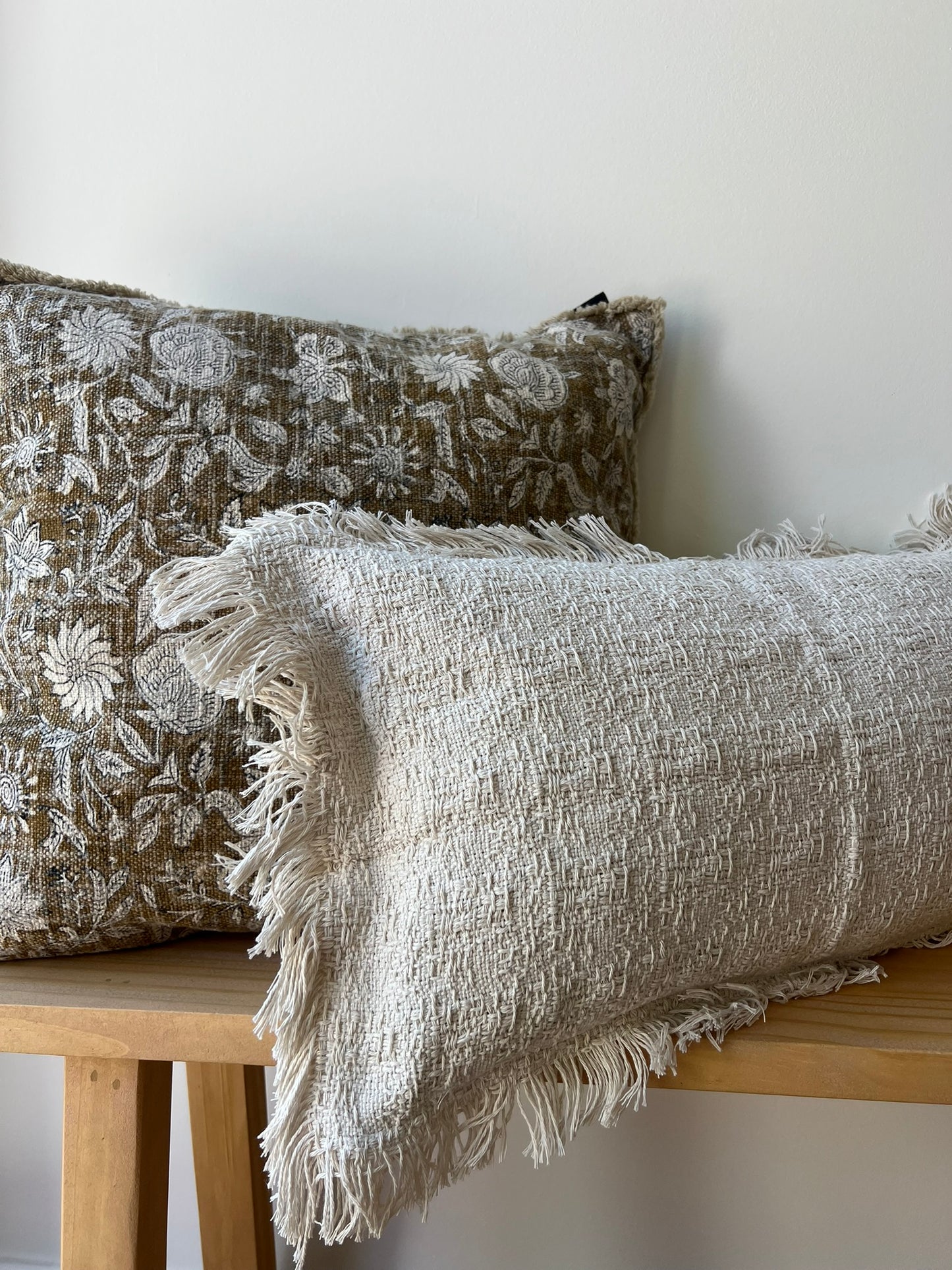 Funda de almohadón texturado crudo