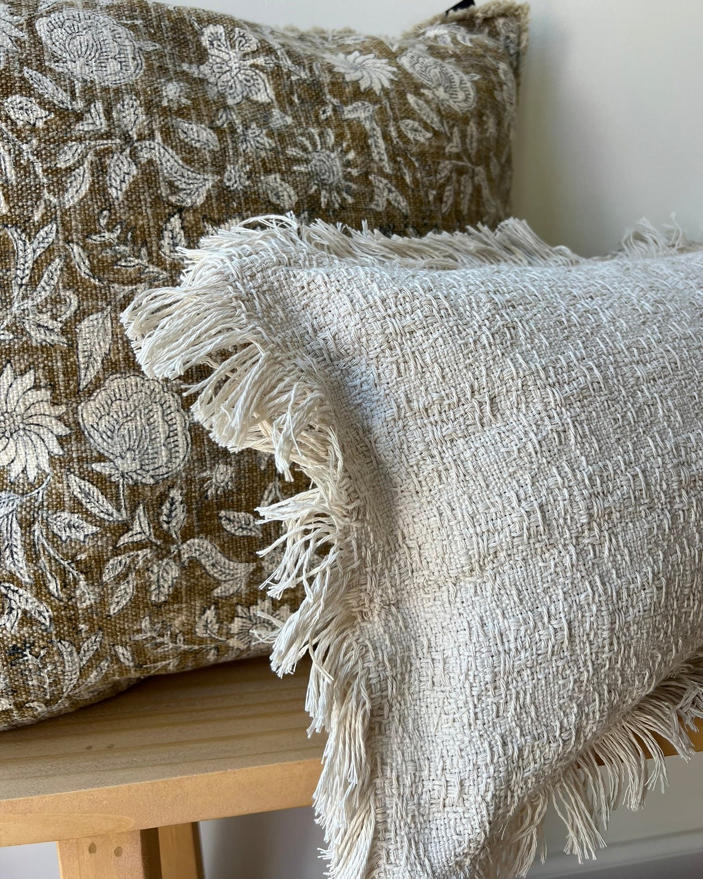 Funda de almohadón texturado crudo