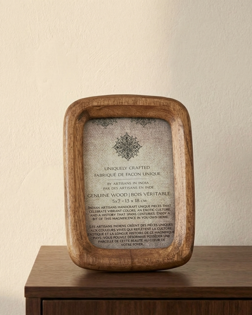 Portarretrato de madera natural