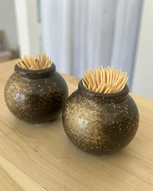 Porta mondadientes de cerámica