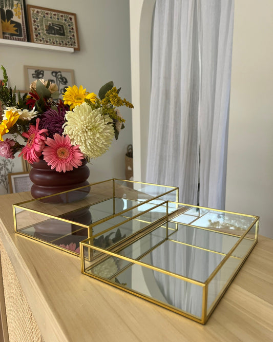 Bandeja Espejada Dorada