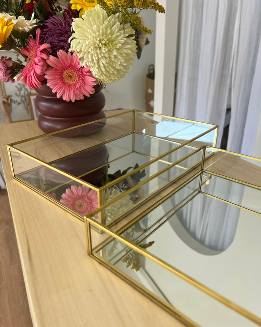 Bandeja Espejada Dorada