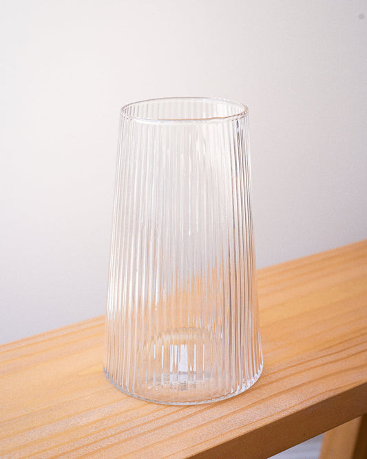 Florero vidrio labrado