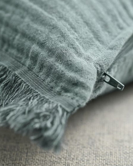 Funda de almohadón flecos